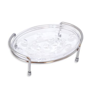 Мыльница овальная Besser BS 0109 (14х10х4,5 см) акриловая на хромированной подставке