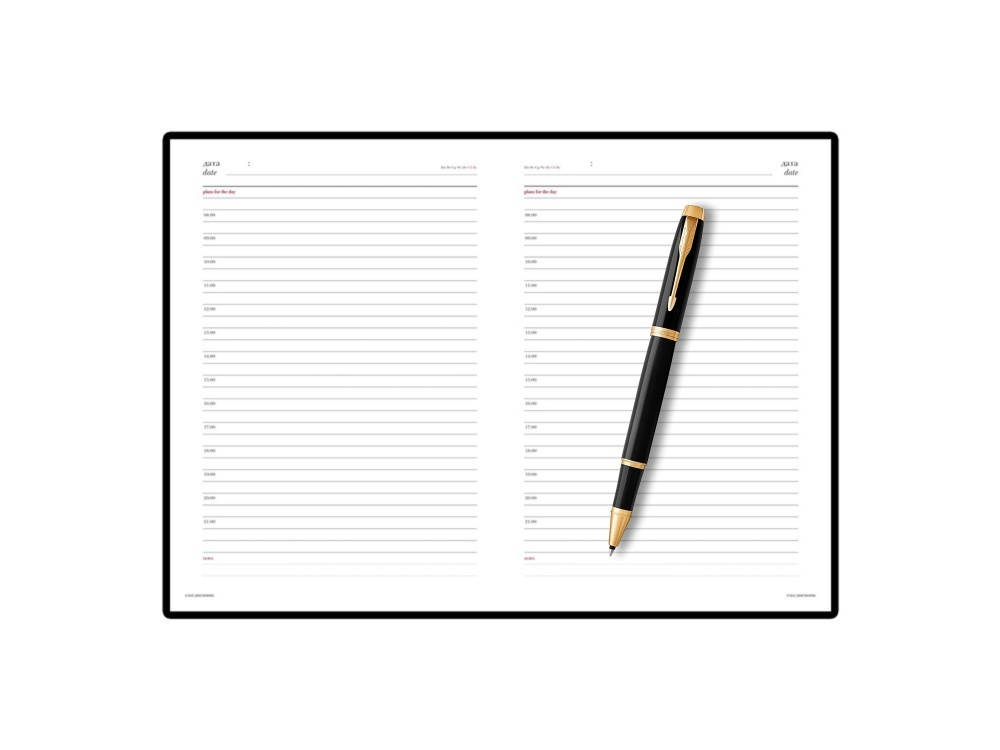 Подарочный набор: Ежедневник и Ручка-роллер Parker IM, цвет: Black GT