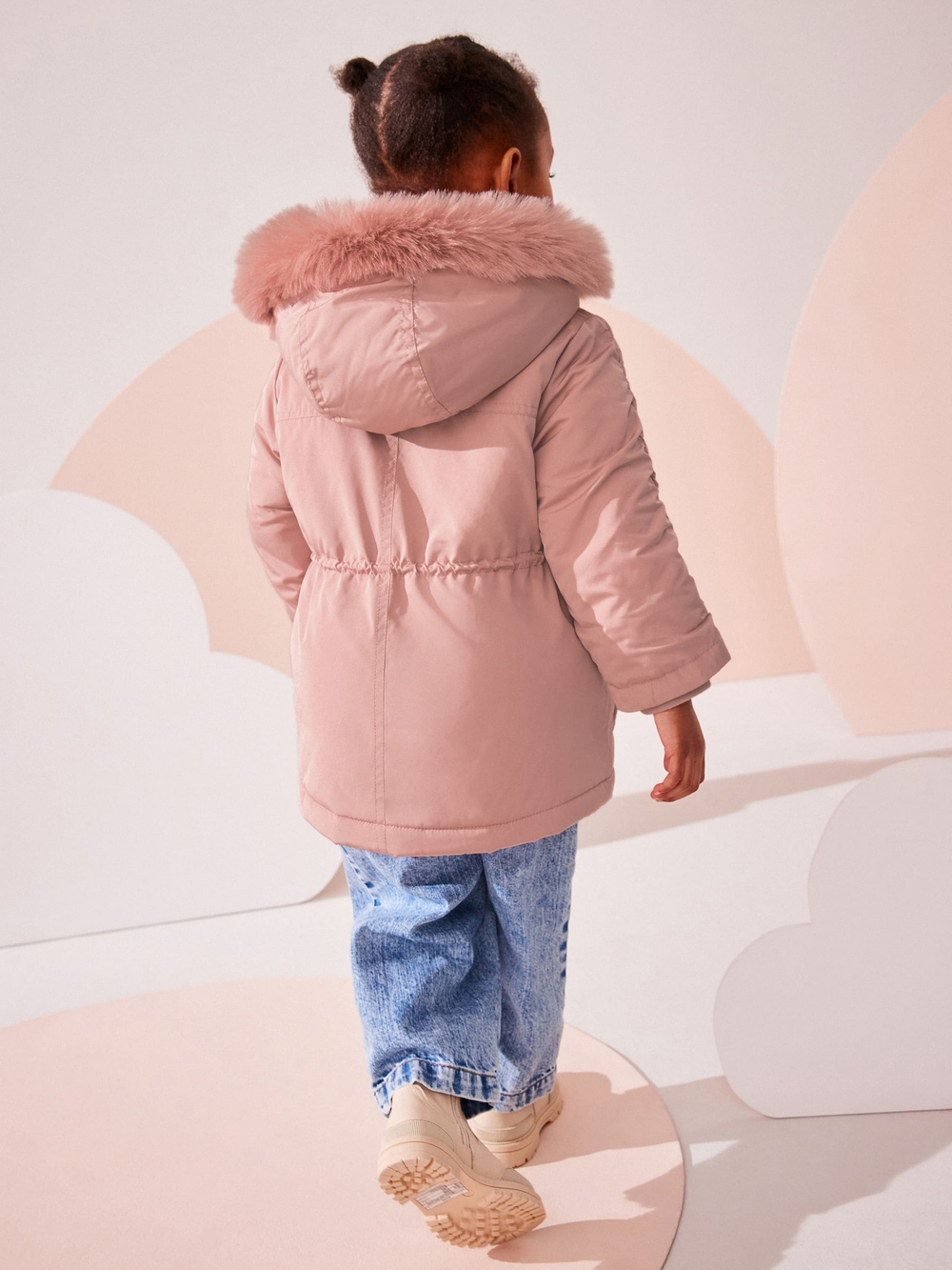 Куртка утепленная с капюшоном для девочки Next Q81-815, Розовый