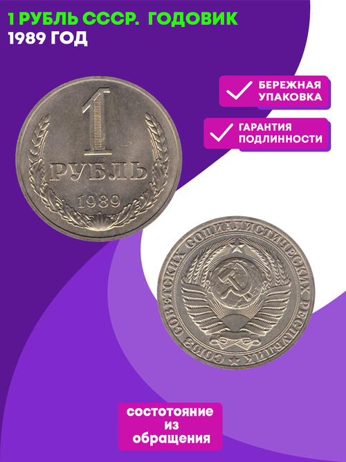 1 рубль 1989 г. СССР. Годовик. XF