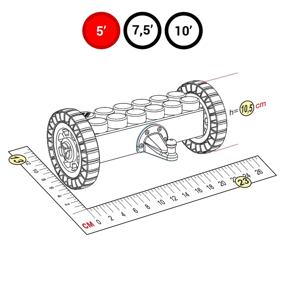 Задний мост с колесами для GigaBloks