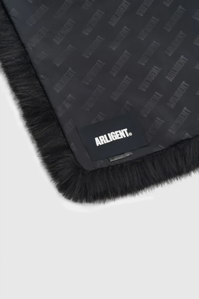 Шарф из экомеха темно-коричневый