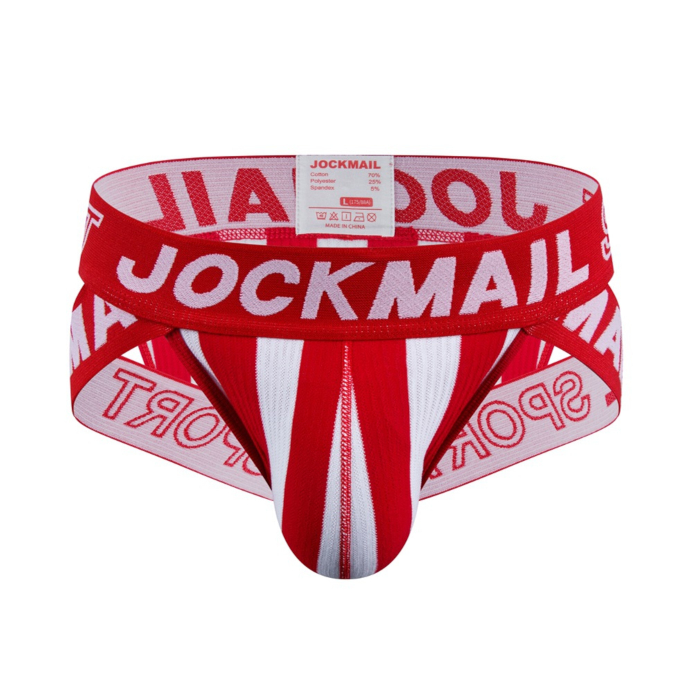 Мужские трусы брифы красные с вырезами по бокам JOCKMAIL JM2026-8