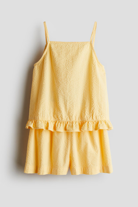 H&M Комплект из топа и шорт, желтый