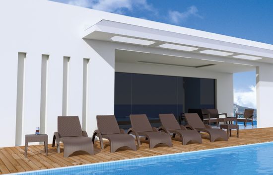 Шезлонг пластиковый GS 1009 (Fiji) коричневый Турция