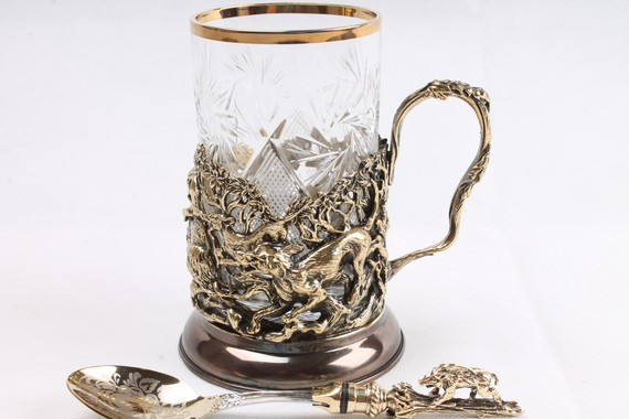 Подарочный подстаканник &quot;Охота на кабана&quot;