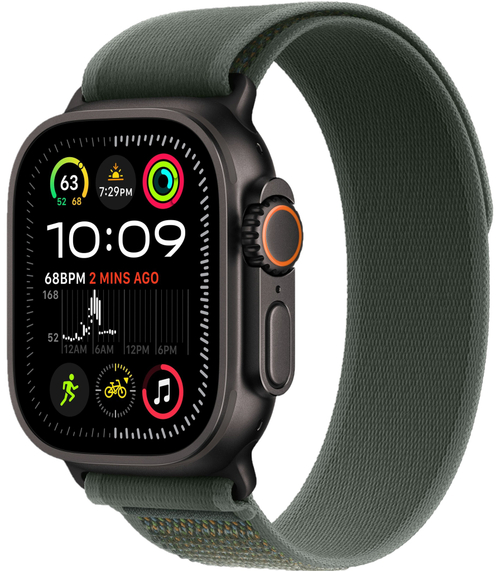 Apple Watch Ultra 2 49mm Trail Loop Green / Black Titanium Case