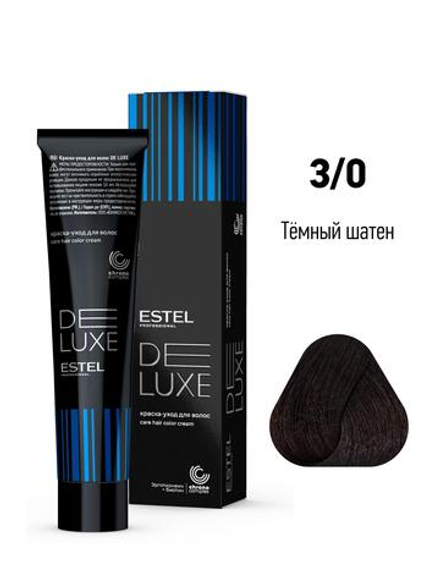 ESTEL De Luxe краска-уход для волос, 3/0 темный шатен, 60 мл