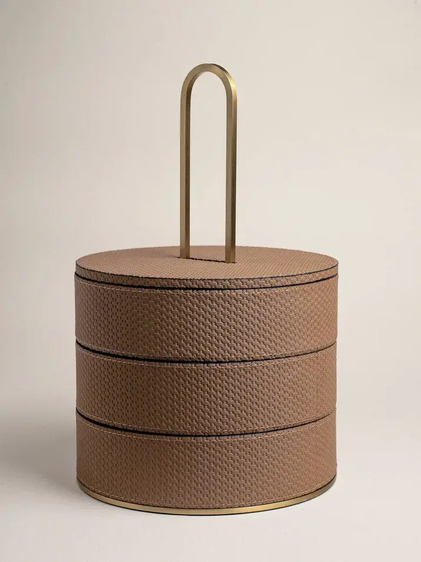 Шкатулка Трансформер круглая Коричневая