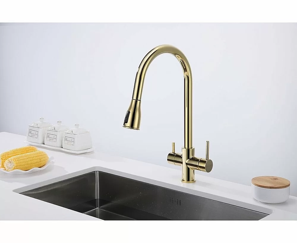 Смеситель для кухни Paulmark Lange La214212-G золото
