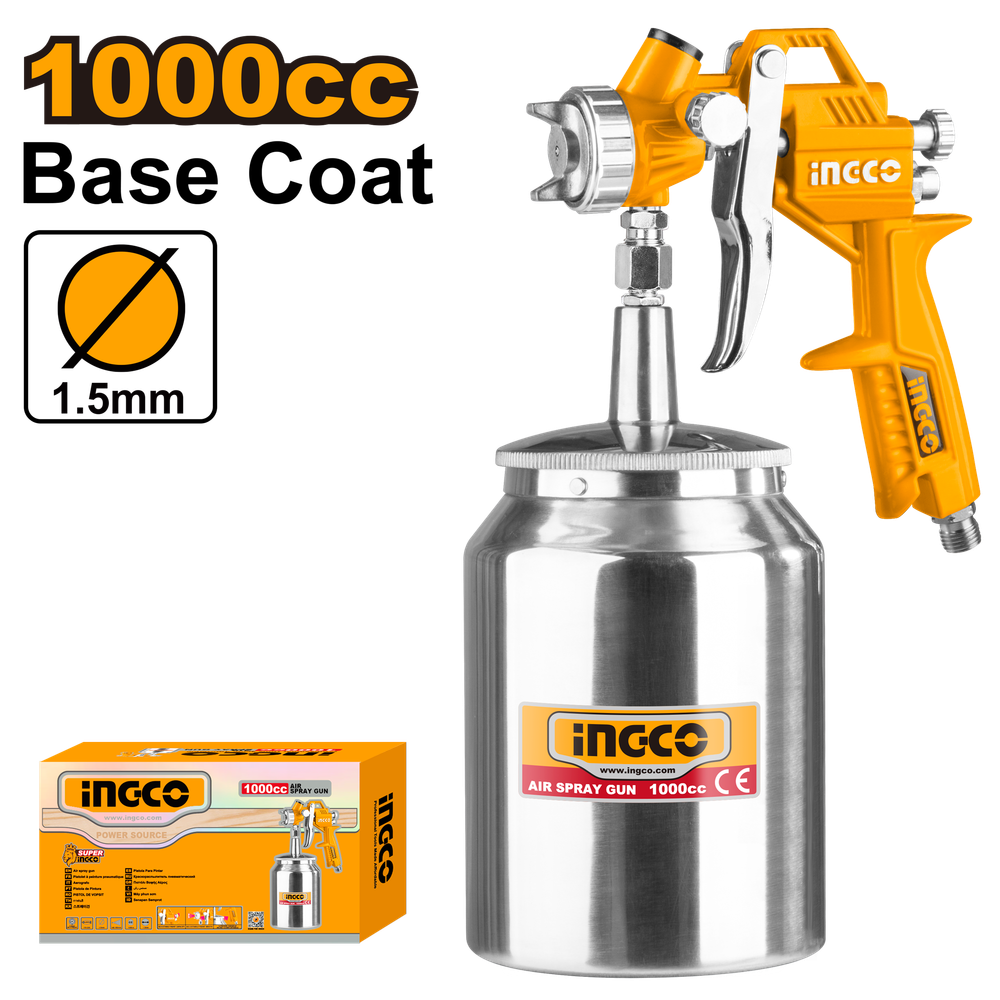 Краскопульт пневматический INGCO ASG3101 1000 мл 1,5 мм