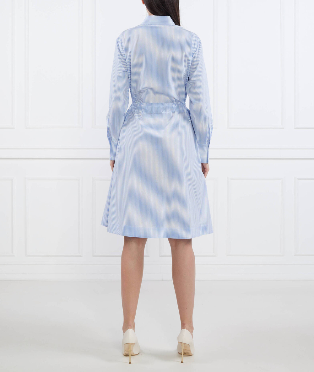 Платье Striped shirt dress with logo embroidery Karl Lagerfeld - голубой(231W1301)