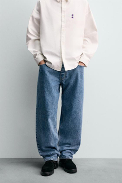 ZARA X CHAMPION ® ДЖИНСЫ СВОБОДНОГО КРОЯ, ВЫЦВЕТШИЙ СИНИЙ