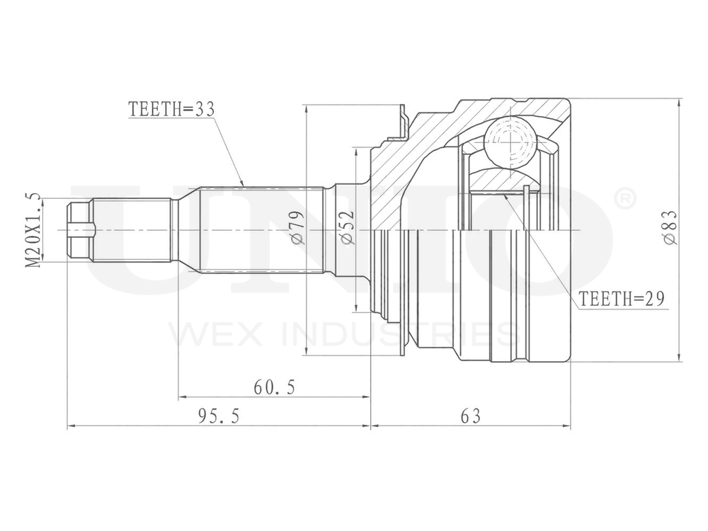 ШРУС внешний UNIO CVJ-20060