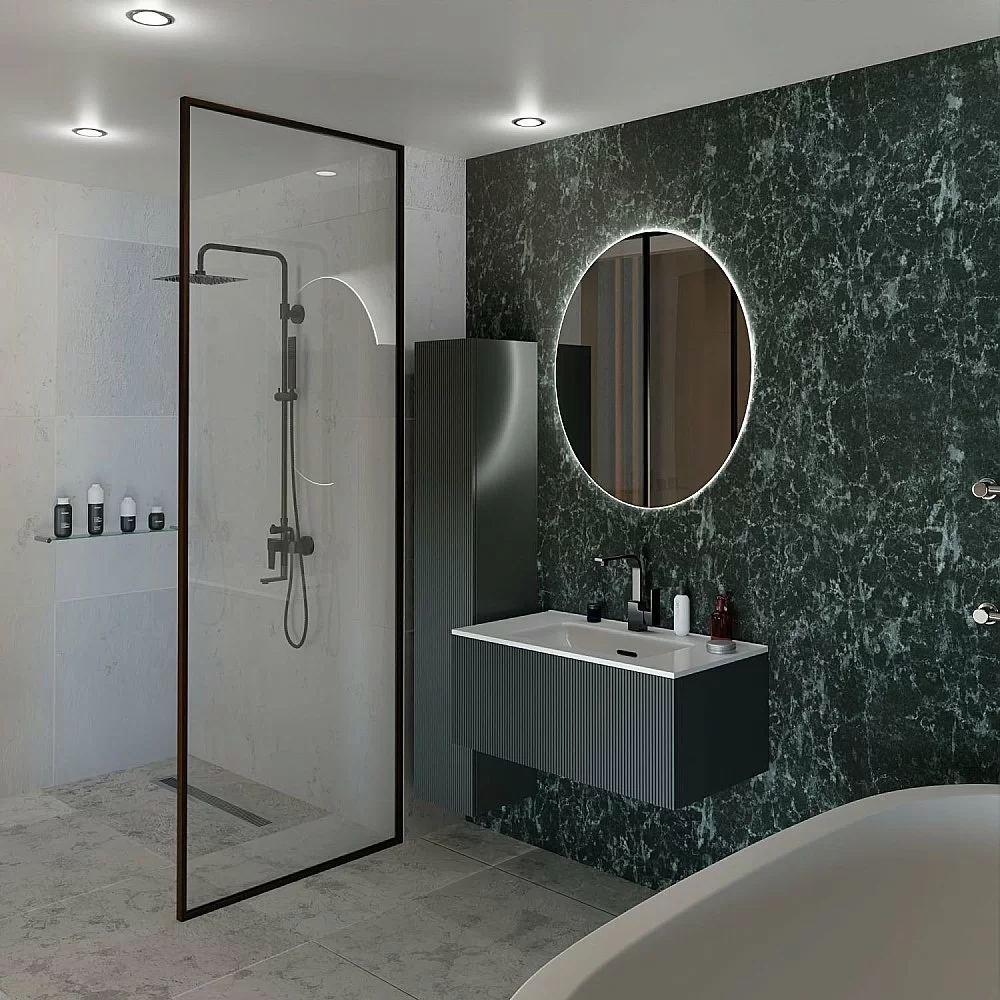 Тумба с раковиной LA FENICE TERRA Grigio 80 серая