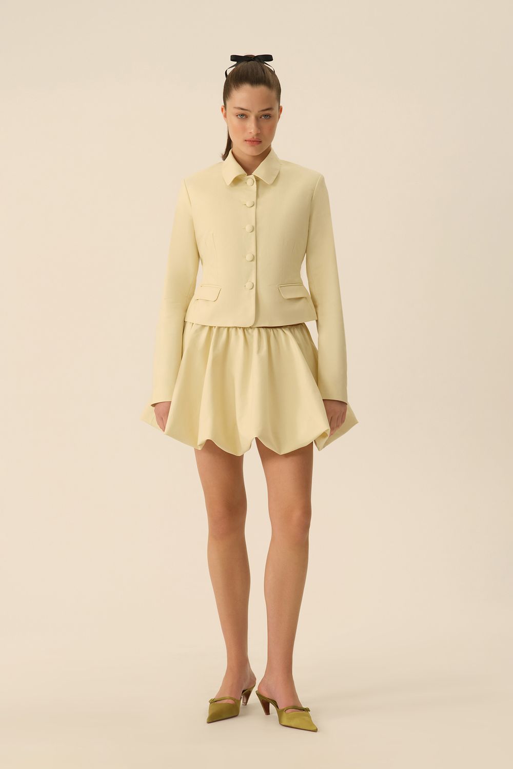 Жакет укороченный ((Baby Doll cotton edition)), сливочный