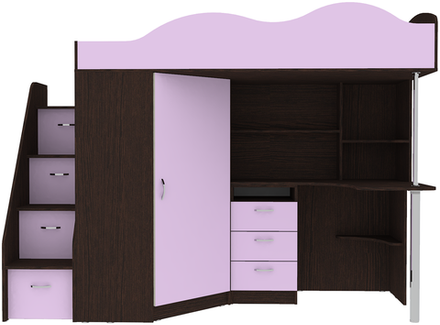 Кровать-чердак КарИВи Пионер Венге Ирис