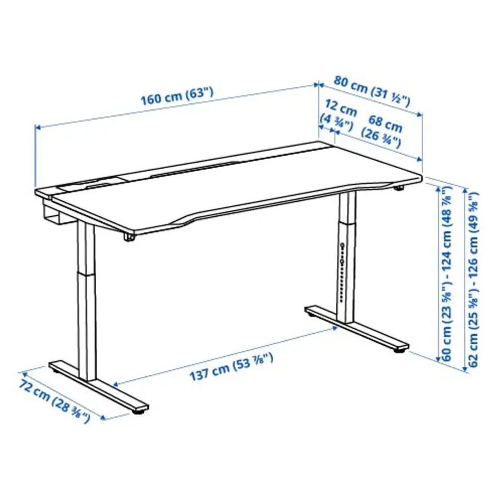 Игровой стол- UTMANING IKEA, УТМАНИНГ ИКЕА, 160х80, черный