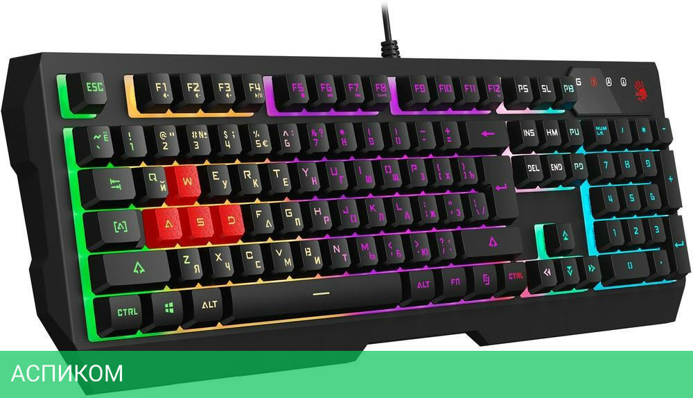 Клавиатура A4Tech Bloody USB Multimedia for gamer LED (B140N)