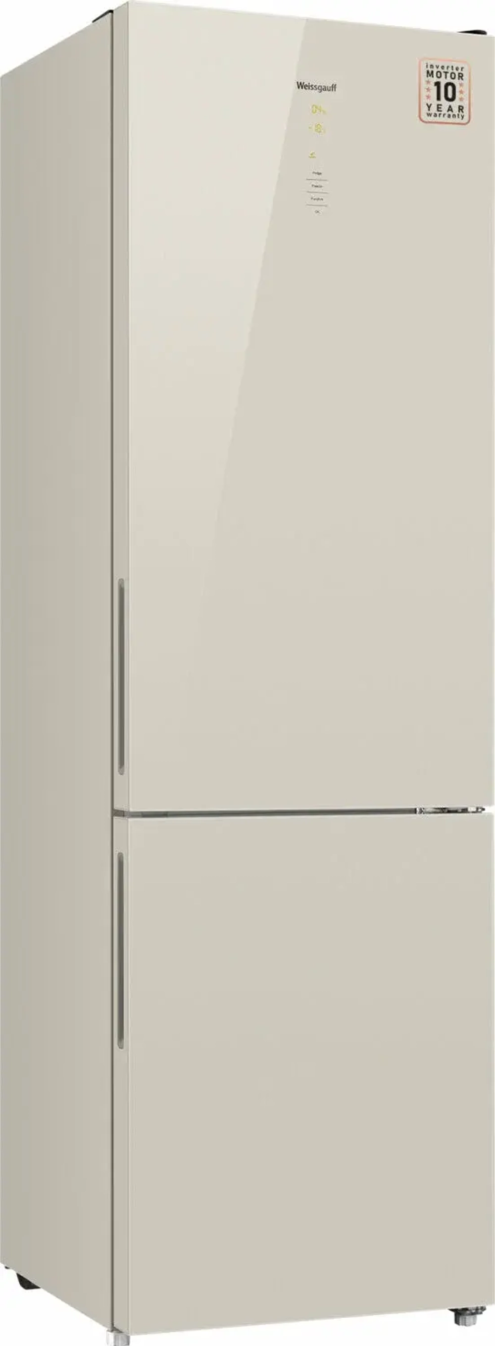 Отдельностоящий холодильник с инвертором Weissgauff WRK 2000 D Full NoFrost Inverter Beige Glass (431609)
