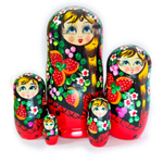 Сувенир Матрешка 170*d90мм 5 кукол с ягодами