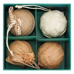 Набор елочных шаров Zero waste из джута из коллекции New Year Essential, 4 шт.