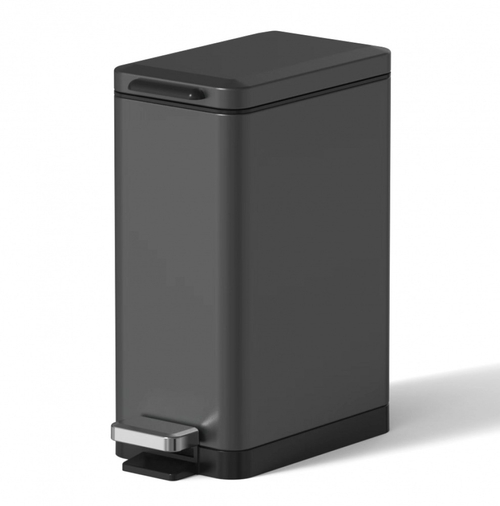 Ведро для мусора с МИКРОЛИФТОМ (прямоугол. ЧЕРНЫЙ)  10л. JAVA