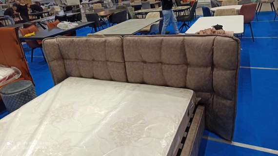 Кровать Hush с подъемным механизмом, 160х200 см, темно-бежевая