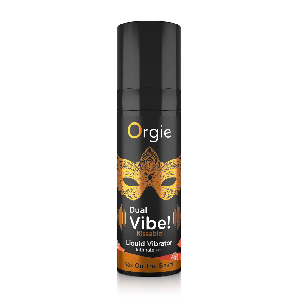 Съедобный гель с вибрацией Orgie DUAL VIBE! со вкусом коктейля SEX ON THE BEACH 15мл