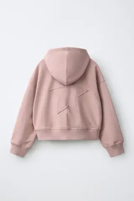 ZARA ХУДИ С НАШИВКОЙ В ВИДЕ ЗВЕЗДЫ, РОЗОВЫЙ