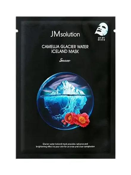 JMSOLUTION - МАСКА ТКАНЕВАЯ ДЛЯ ЛИЦА С ЭКСТРАКТОМ КАМЕЛИИ CAMELLIA GLACIER WATER ICELAND MASK SNOW, 30 МЛ