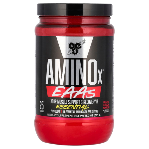BSN, AminoX, EAAs, Watermelon Smash (на основе арбуза), поддержка и восстановление мышц, 375 г (13,2 унции)