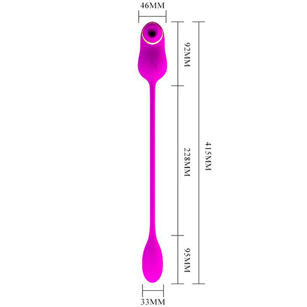 Лиловый вакуумный клиторальный стимулятор с виброяйцом Baile Kama MC34