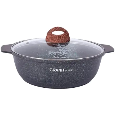 Кастрюля-жаровня 3л «Granit ultra» (blue) со стеклянной крышкой жгг31а