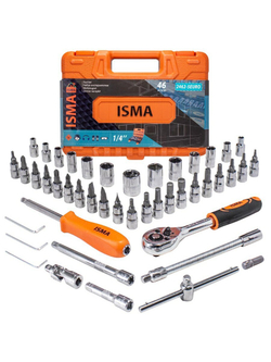 Набор инструмента 46пр. 1/4''(6-гран.)(4-14мм) ISMA ISMA-2462-5 EURO