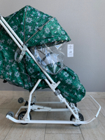 Коляска комбинированная (санки - коляска) «Наши детки 3-1К» зеленая (арт.  НДТ3-1К/6)