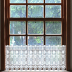 Занавеска "Ф. 242500" сверху - прорези для продевания гардинной штанги, цвет белый, Польша.