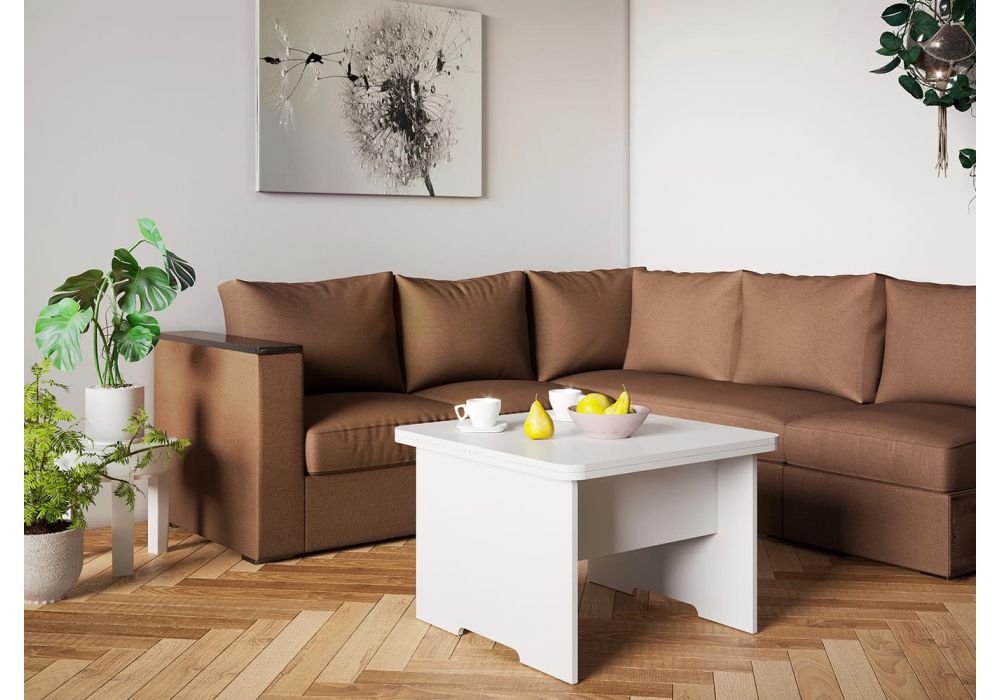 Стол-трансформер Престиж 72х72х49,7(144х72х71,8) белый