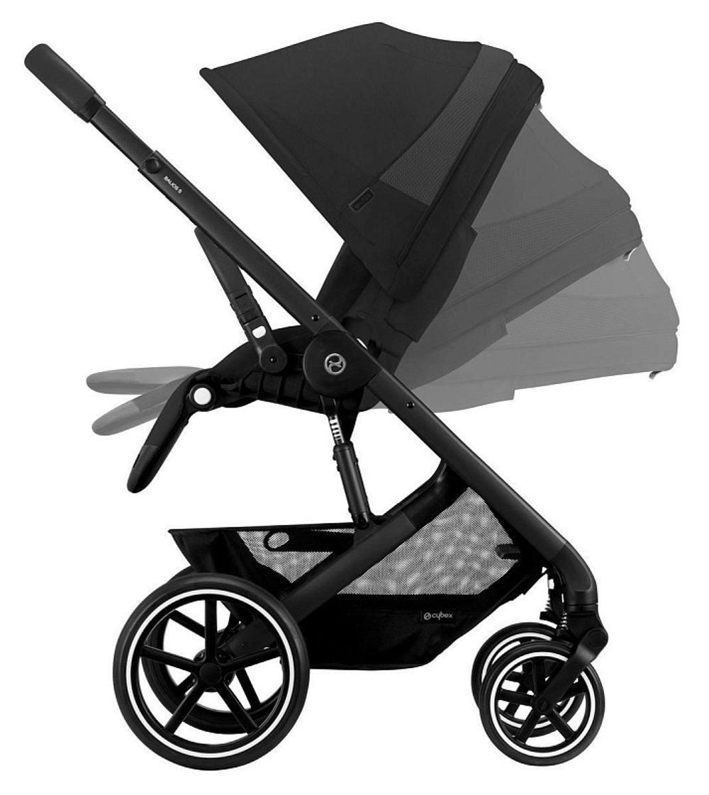 Детская коляска Cybex Balios S Lux BLK Aton B2 i-Size 3 в 1 Moon Black с дождевиком/Volcano Black