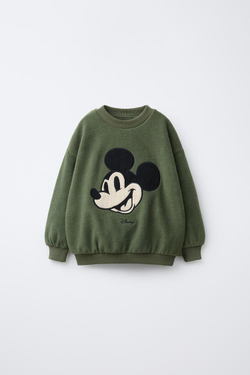 ZARA ТОЛСТОВКА ИЗ ОВЧИНЫ MICKEY MOUSE © DISNEY, ХАКИ