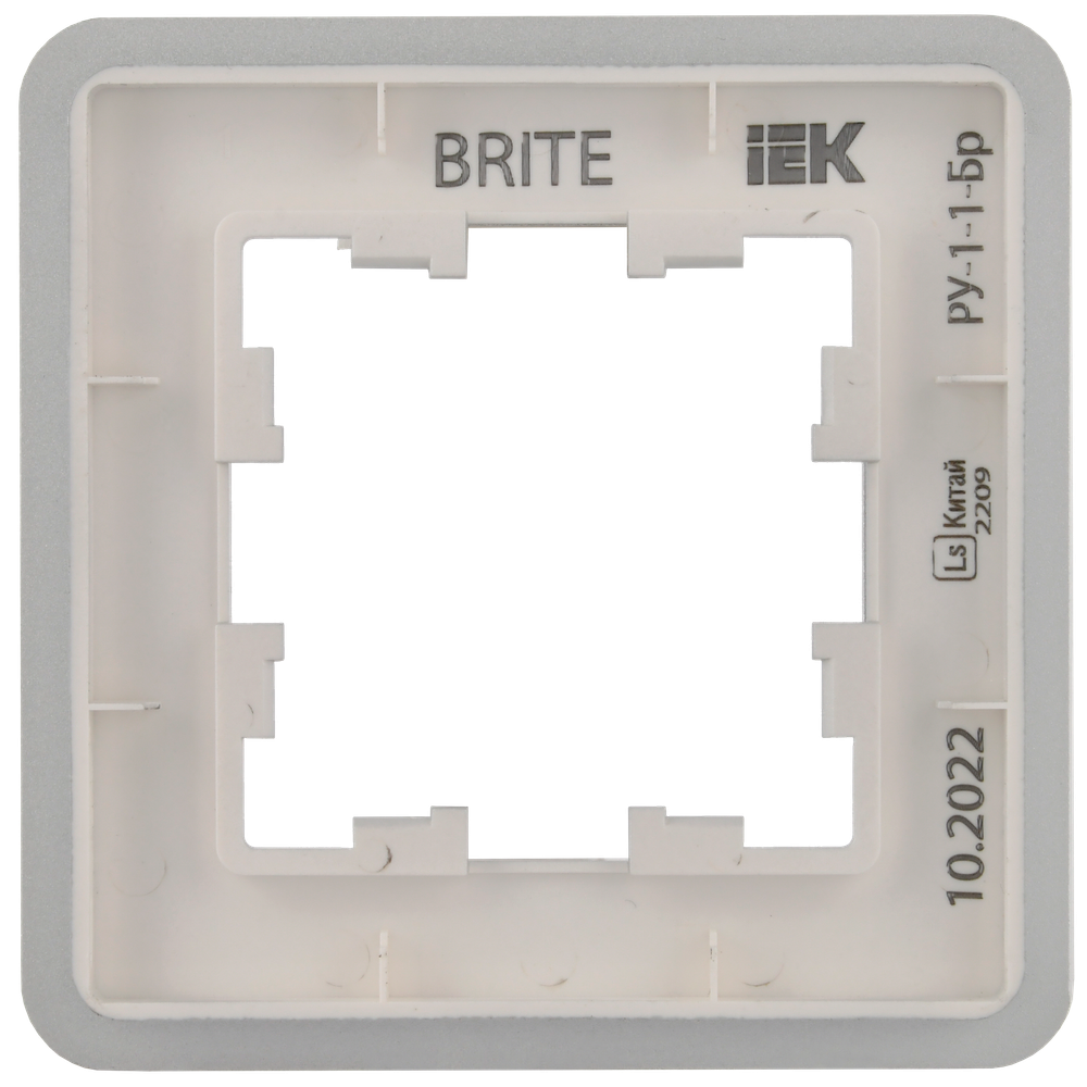 BRITE Рамка 1-местная РУ-1-1-Бр металл алюминий RE IEK