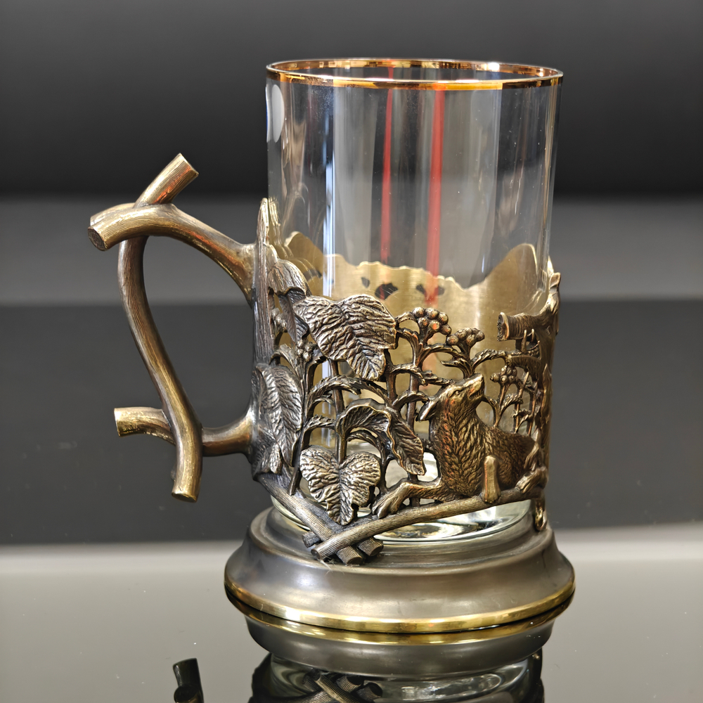 Чайный набор "Охота на кабана" с ложечкой в футляре