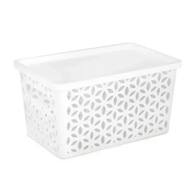 Корзина Мираж 290х150мм (с крышкой)(белый) (комплект 15 шт)