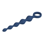 Синяя анальная ёлочка с кольцом 5 Beads Anal Bead - 20,4 см. (Цвет: синий)