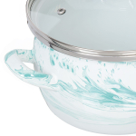 Кастрюля сталь, эмал, 3 л, с крыш, Сантэкс, Шейк бело-бирюзовая, 1-2430111, индукц