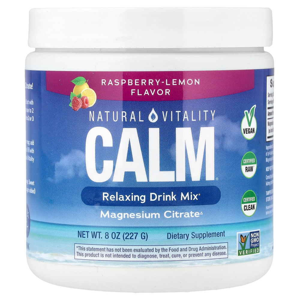 Natural Vitality, CALM®, расслабляющая смесь для приготовления напитка, малина и лимон, 226 г (8 унций)