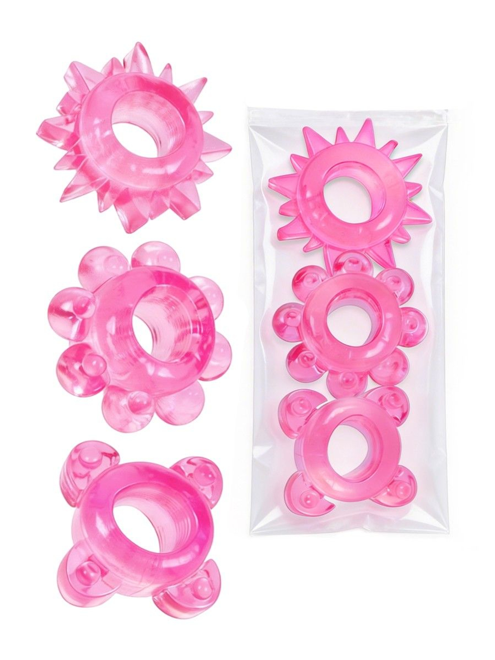 Эрекционные кольца Erowoman-Eroman, комплект из 3, розовые