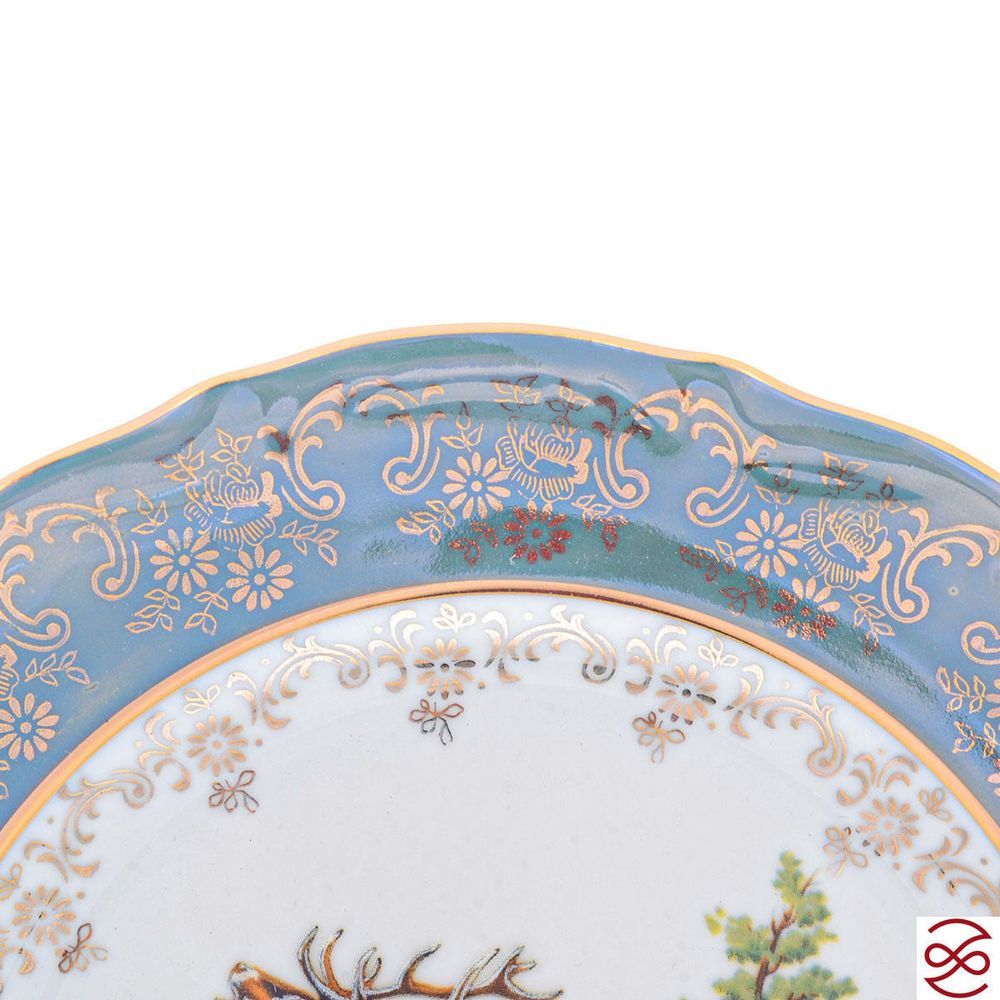 Набор тарелок Repast Охота зеленая Мария-тереза 19 см (6 шт)