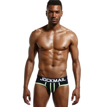 Мужские трусы брифы черные JOCKMAIL JM2012-2