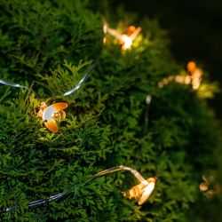 USL-S-127-PT4000 BEES Садовая гирлянда на солнечной батарее Пчелки. 20 светодиодов. Теплый белый свет. 1xАА Ni-Mh аккумулятор в-к. IP44. TM Uniel.